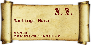 Martinyi Nóra névjegykártya