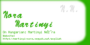 nora martinyi business card